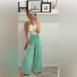 NWT Women Jumpsuits Adjustable Spaghetti Strap Summer Loose Overalls wPockets